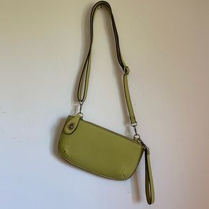 Joy Susan Wristlet Clutch Lime Green Leather Bag